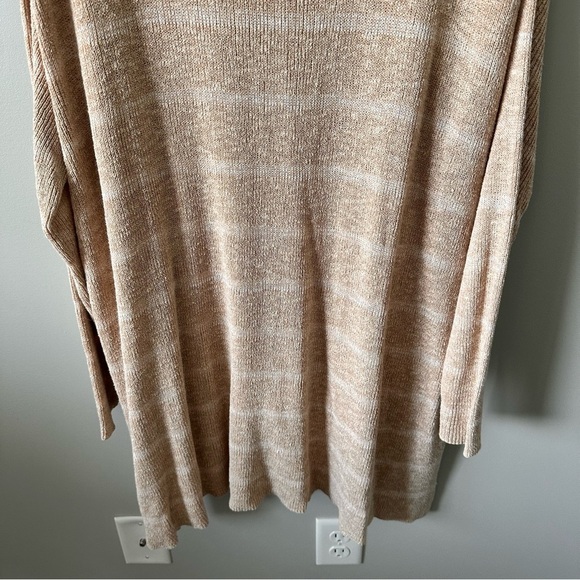 Free People Shipping News Oversized Tunic Sweater Women L Beige Tan Cozy Beachy - Picture 7 of 15